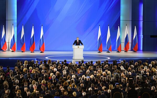 Presidente russo Vladimir Putin discursa na Assembleia Federal da Rússia, em Moscou - Sputnik Brasil