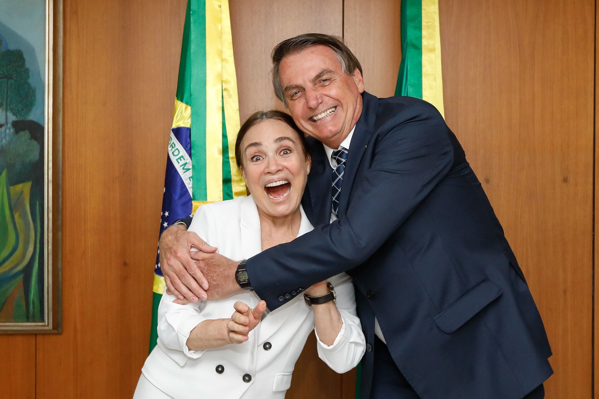 Jair Bolsonaro se encontra com a secretária nacional de Cultura do governo federal Regina Duarte - Sputnik Brasil, 1920, 28.07.2022