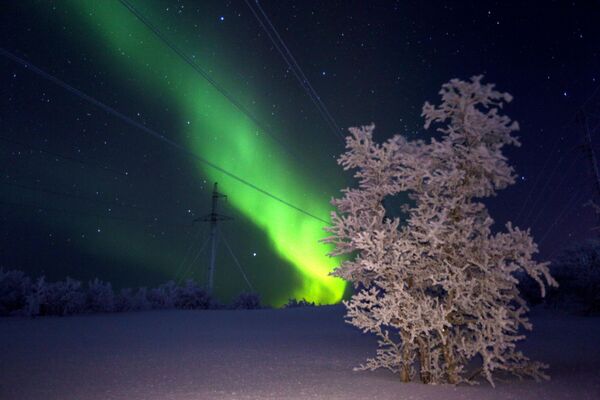 Aurora boreal vista na região russa de Murmansk - Sputnik Brasil