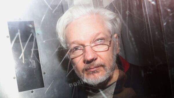 Fundador do site Wikileaks, Julian Assange, deixa tribunal em Londres, no Reino Unido, em 13 de janeiro de 2020 - Sputnik Brasil