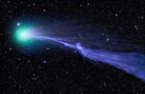 A foto de Michael Jaeger C2014 Q2 Lovejoy. Cometa Lovejoy navega através do sistema solar em uma névoa verde. - Sputnik Brasil