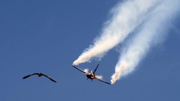 Caça F-16 da Força Aérea paquistanesa durante show aéreo no Paquistão (imagem de arquivo) - Sputnik Brasil