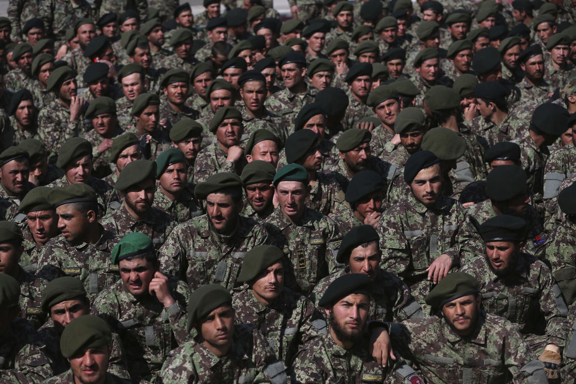 Soldados afegãos recém-formados em cerimônia de graduação na Academia Militar de Cabul, no Afeganistão, em 24 de fevereiro de 2020 - Sputnik Brasil, 1920, 09.11.2021