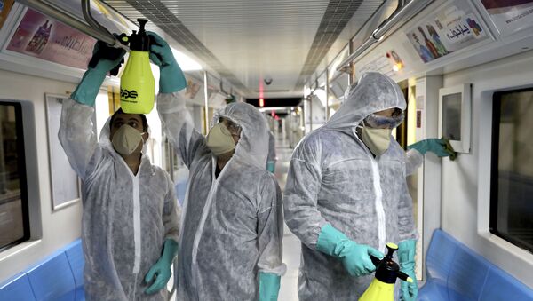Como medida de prevenção contra o coronavírus, funcionários desinfetam metrô da capital do Irã - Sputnik Brasil