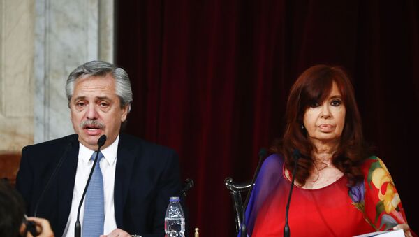 Presidente da Argentina Alberto Fernández e sua vice-presidente Cristina Kirchner - Sputnik Brasil