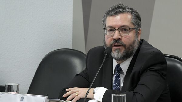 Comissão de Relações Exteriores e Defesa Nacional (CRE) realiza audiência pública como ministro de Estado das Relações Exteriores, Ernesto Araújo. - Sputnik Brasil