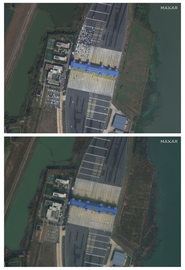 Imagens de satélite demonstram a diminuição do fluxo de carros na cidade chinesa de Wuhan - Sputnik Brasil