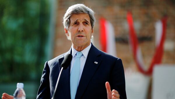 Secretário de Estado norte-americano John Kerry discursa em Viena, Áustria, julho de 2015 - Sputnik Brasil