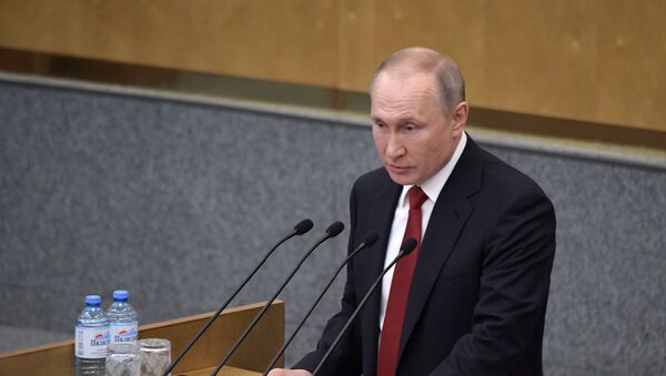 Presidente da Rússia, Vladimir Putin, durante discurso no parlamento russo, em Moscou, 10 de março de 2020 - Sputnik Brasil