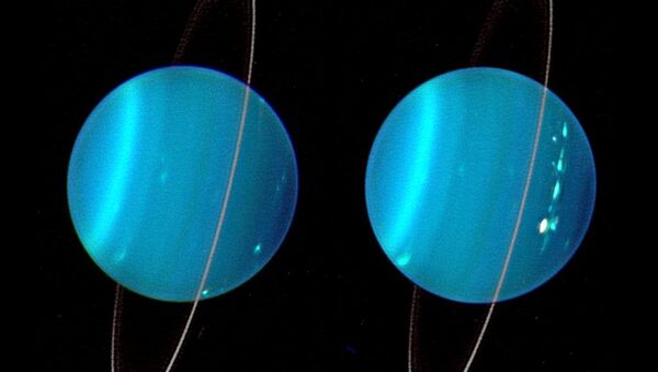 Imagem infravermelho dos dois hemisférios de Urano obtidos com um Telescópio Keck - Sputnik Brasil