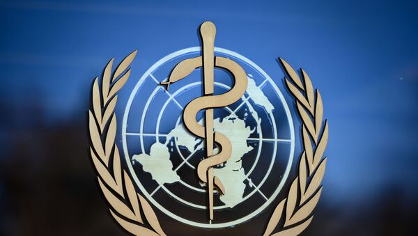 Logotipo da Organização Mundial de Saúde (OMS) em Geneva - Sputnik Brasil