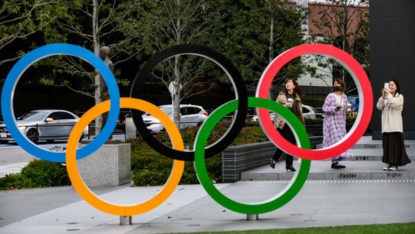 Anéis símbolo dos Jogos Olímpicos em Tóquio (foto de arquivo) - Sputnik Brasil