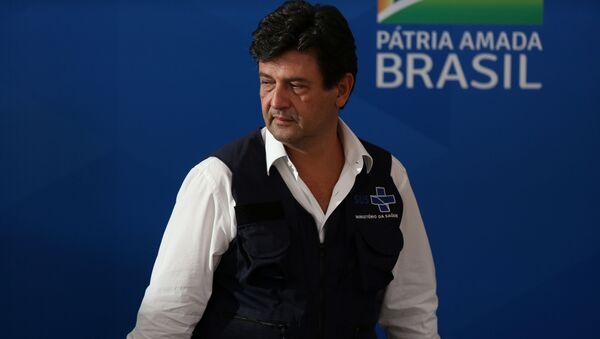 O ministro da Saúde, Luiz Henrique Mandetta, em entrevista coletiva. - Sputnik Brasil