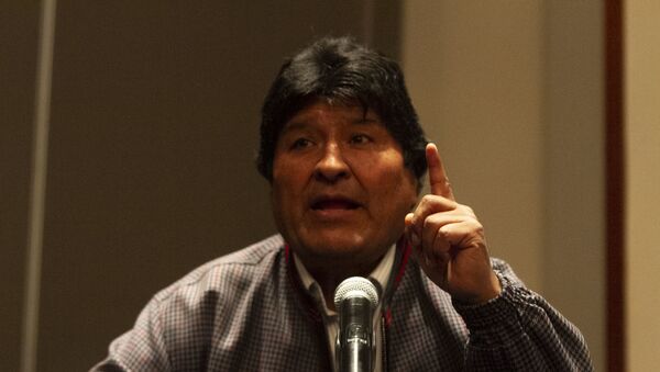 Evo Morales durante comitiva de imprensa no México em 2019 (foto de arquivo) - Sputnik Brasil