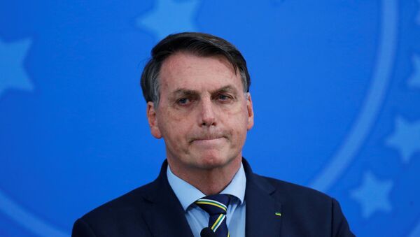 Jair Bolsonaro, presidente do Brasil, discursa após substituir seu ministro da Saúde, Luiz Henrique Mandetta, por Nelson Teich - Sputnik Brasil