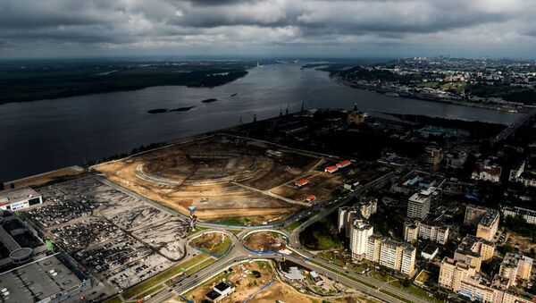Construção do estádio Nizhny Novgorod para a Copa do Mundo de 2018 - Sputnik Brasil
