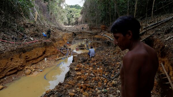 Índio yanomami acompanha agente do Ibama em operação contra a mineração ilegal no setor de Roraima da Amazônia - Sputnik Brasil