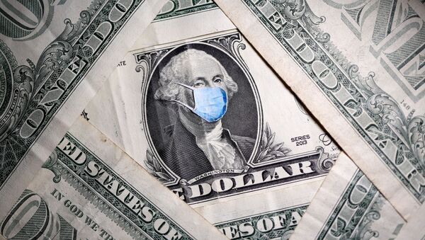 George Washington usando máscara médica na nota de um dólar - Sputnik Brasil