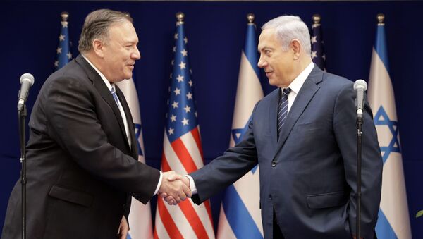 Encontro entre Mike Pompeo e Benjamin Netanyahu em Israel - Sputnik Brasil