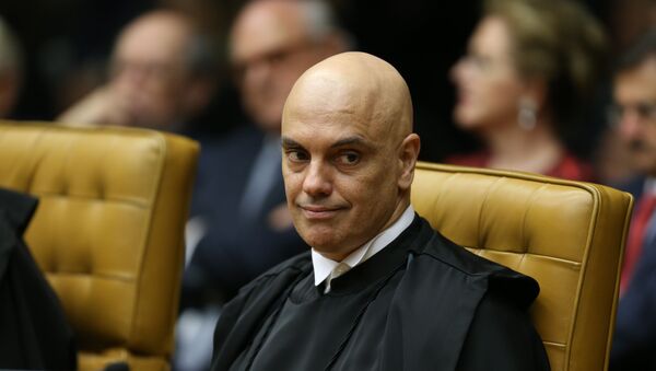 O ministro do STF  Alexandre de Moraes durante solenidade de posse do novo presidente do Supremo Tribunal Federal (STF), ministro Dias Toffoli - Sputnik Brasil