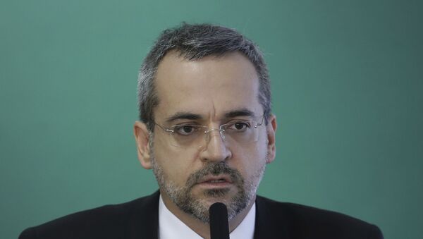 Ex-ministro da Educação, Abraham Weintraub, durante cerimônia no Palácio do Planalto. - Sputnik Brasil