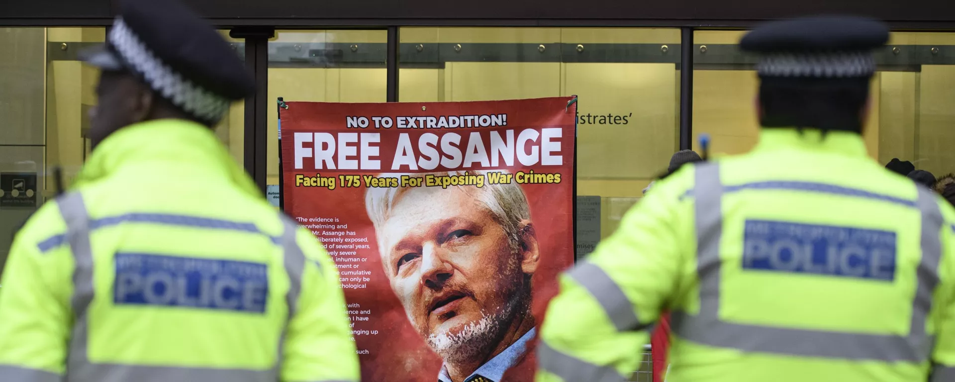 Ato contra a extradição de Julian Assange em Londres - Sputnik Brasil, 1920, 20.02.2024