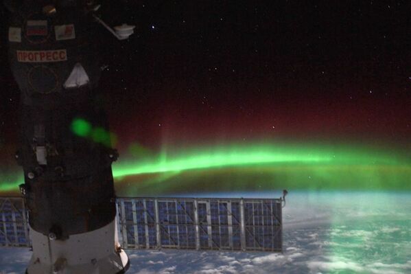 Autora boreal vista da Estação Espacial Internacional - Sputnik Brasil