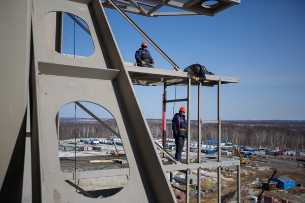 A construção do cosmódromo Vostochny na região de Amur na Rússia. - Sputnik Brasil