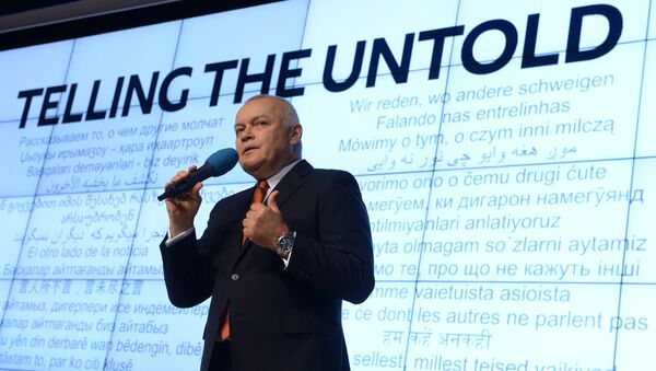 Rossiya Segodnya Director General Dmitry Kiselev at the presentation of the major international news brand, Sputnik - Sputnik Brasil
