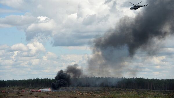 Helicóptero Mi-28 caiu no polígono de Dubrobichi, na região de Ryazan - Sputnik Brasil