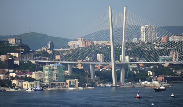 A ponte Zolotoy na cidade de Vladivostok, Rússia. Foi uma das pontes construídas para a cúpula da APEC. O comprimento total da ponte é de 1.388 metros. - Sputnik Brasil