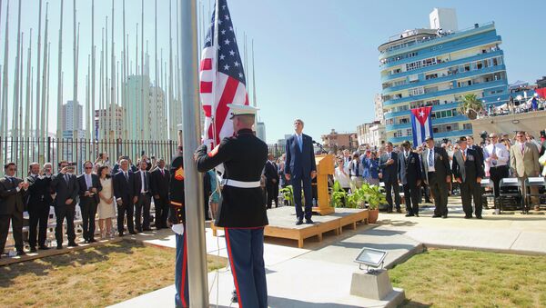 Abertura da embaixada norte-americana em Cuba na sexta-feira, 14 de agosto. - Sputnik Brasil