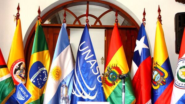 Bandeiras dos países membros da Unasul - Sputnik Brasil