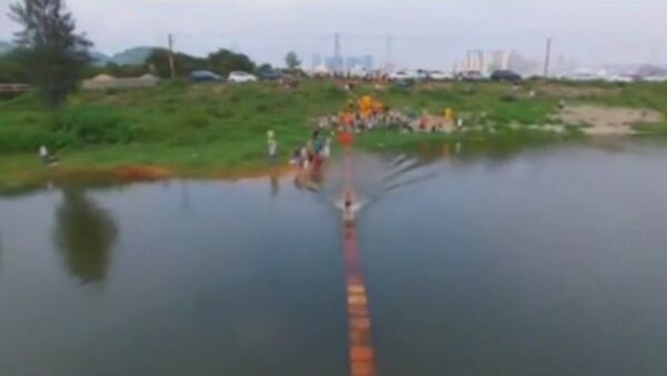 Monge que anda sobre a água atingiu um novo recorde - Sputnik Brasil