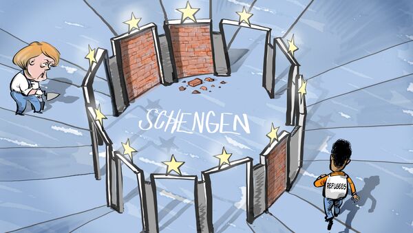 Merkel e chefes dos outros países europeus reintroduzem controle fronteiriço dentro de Schengen - Sputnik Brasil