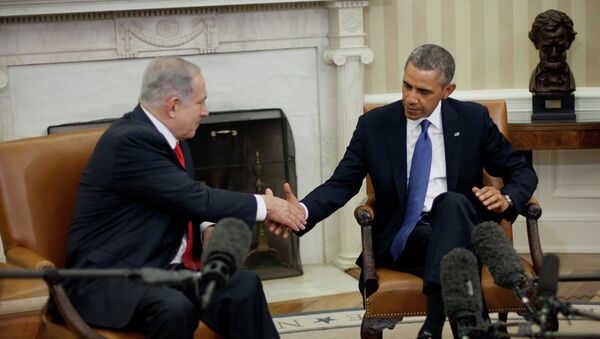 Benjamin Netanyahu e Barack Obama durante encontro no Salão Oval da Casa Branca, em 3 de março de 2014 - Sputnik Brasil
