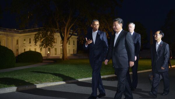 Encontro entre Barack Obama e Xi Jinping, na Casa Branca, em 24 de setembro de 2015 - Sputnik Brasil