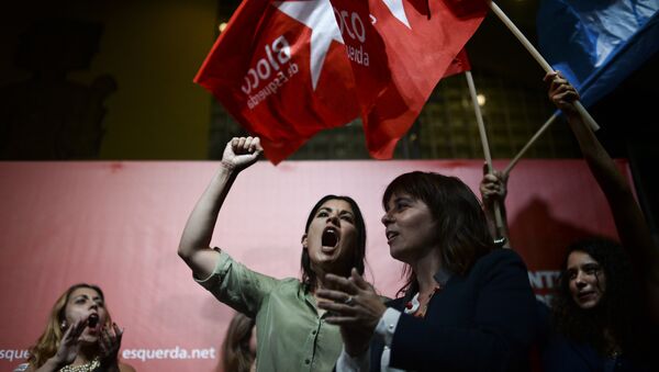 Partido português Bloco de Esquerda durante campanha eleitoral - Sputnik Brasil