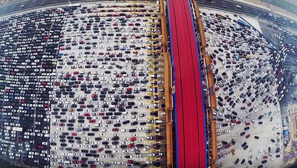 Engarrafamento de trânsito na China, Pequim - Sputnik Brasil