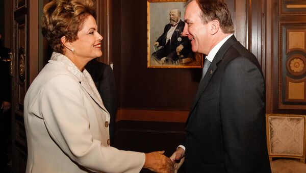 Presidenta Dilma Rousseff durante encontro com o primeiro-ministro da Suécia, Stefan Löfven - Sputnik Brasil