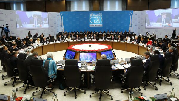 Líderes das maiores economias do mundo reunidos na Cúpula do G20, em Antalya, na Turquia. - Sputnik Brasil
