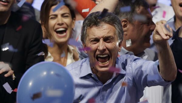 Maurício Macri comemora a vitória nas eleições presidenciais argentinas. - Sputnik Brasil