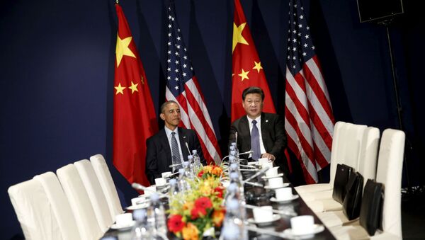 Barack Obama e Xi Jinping, em Paris. - Sputnik Brasil