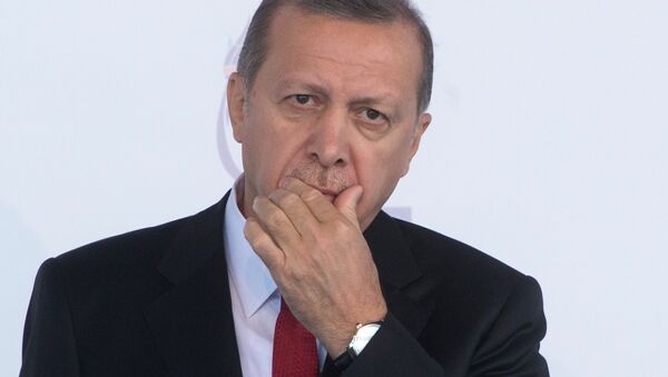 Presidente turco, Recep Tayyip Erdogan, durante cúpula do G20 em 15 de novembro na Turquia - Sputnik Brasil