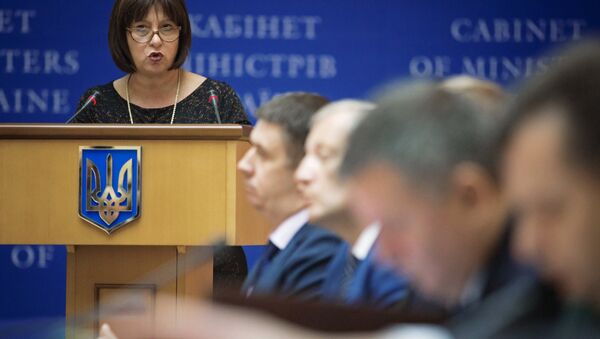 Ministra ucraniana das Finanças Natalie Jaresko durante uma sessão do governo - Sputnik Brasil