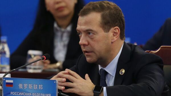 Primeiro-ministro da Rússia, Dmitry Medvedev, durante o Conselho dos Chefes dos Governos da SCO - Sputnik Brasil