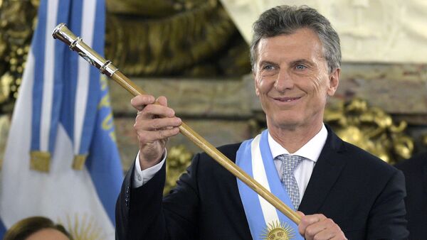 Presidente da Argentina, Mauricio Macri, na cerimônia de inauguração de seu mandato na Casa Rosada, 10 de dezembro de 2015 - Sputnik Brasil
