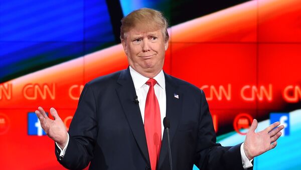 Candidato republicano à Presidência dos EUA, Donald Trump, durante o debate presidencial republicano organizado pela CNN, no The Venetian, em Las Vegas, Nevada. 15 de dezembro. - Sputnik Brasil