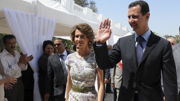 Presidente sírio Bashar Assad e sua esposa, Asma Assad - Sputnik Brasil