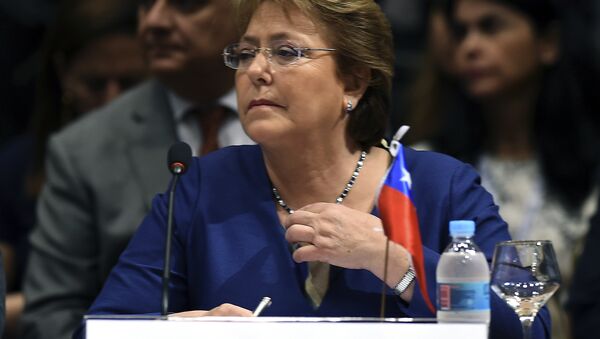 A presidente do Chile, Michelle Bachelet, durante a cúpula do Mercosul - Sputnik Brasil